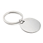 Thème de la Saint-Valentin 304 rond plat en acier inoxydable avec porte-clés pendentif mot, pour l'ornement de sac de clé de voiture