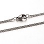 304 de acero inoxidable collares de cadena de cable, con cierre de langosta, 15.7 pulgada (40 cm) x 1.5 mm