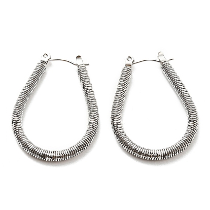 304 Stainless Steel Teardrop Hoop Earrings