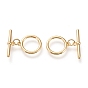 Brass Toggle Clasps, Long-Lasting Plated, Ring & Bar