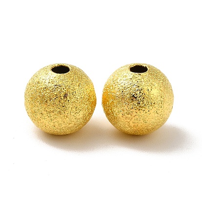 Brass Textured Beads, Cadmium Free & Lead Free, Round, 8mm, Hole: 1.5~2mm