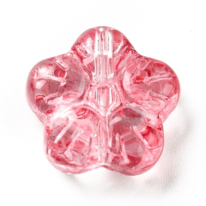 Perlas de vidrio transparentes, flor de la flor del ciruelo