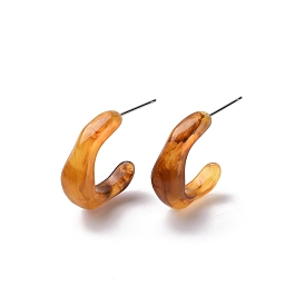 Серьги-гвоздики в форме буквы "c" из ацетата целлюлозы (смола), 304 украшения из нержавеющей стали для девушек
