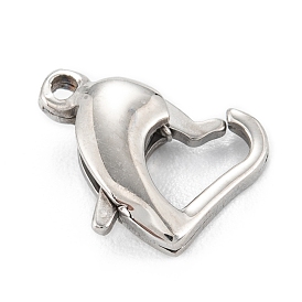 316 Stainless Steel Lobster Claw Clasps, Heart