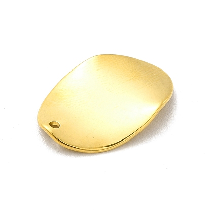 Ion Plating(IP) 201 Stainless Steel Pendants, Oval Charm