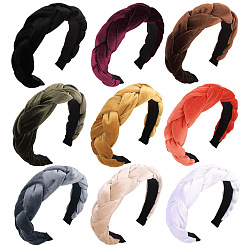 Samt-Twist-Stirnband für Damen, Haarschmuck mit breiter Krempe in einfarbigen Farben