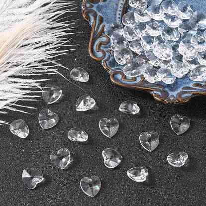 Handmade Glass Pendants, Faceted Heart, For Bracelet Making