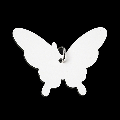 Colgantes de acrílico opacos, con anillo de salto de hierro platino, encantos de la mariposa