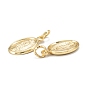 Brass Charms, Long-Lasting Plated, with Jump Ring, Oval with Saint