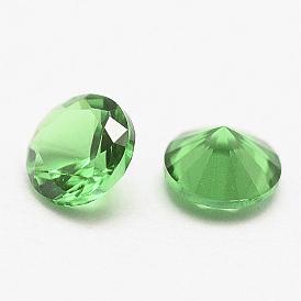 Cubic Zirconia Pointed Cabochons, Faceted Diamond