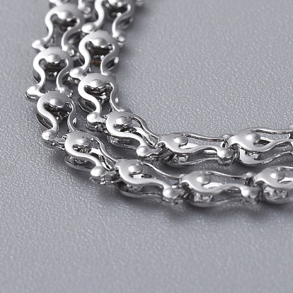 304 Stainless Steel Chains, Decorative Chains, Soldered, Flower, 5x3x1.5mm