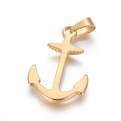 304 Stainless Steel Pendants, Smooth & Matte Surface, Anchor