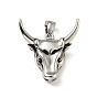 304 Stainless Steel Pendants, Bull Head