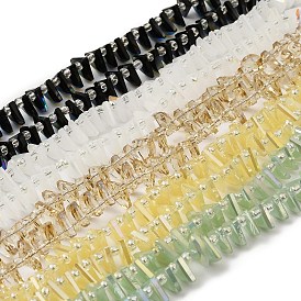 Electroplate Glass Beads Strands, Faceted, Fan