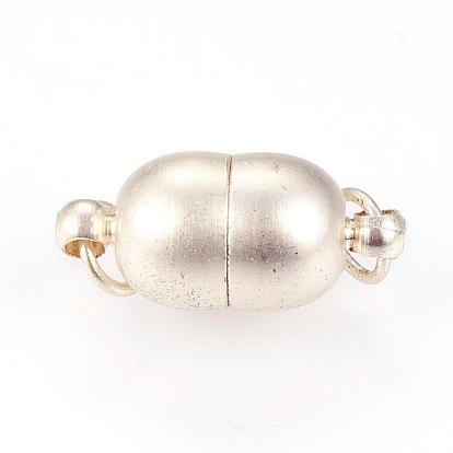 Brass Magnetic Clasps with Loops, Oval