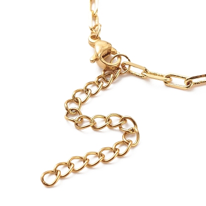 2Pcs 2 Style Brass Paperclip Chains & 304 Stainless Steel Satellite Chains Bracelets Set, Lampwork Evil Eye Beads Bracelets for Women, Golden