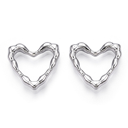 304 Stainless Steel Linking Ring, Bumpy, Heart