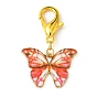 Подвеска-бабочка из сплава светлого золота с эмалью, украшения, с карабин-лобстерами 