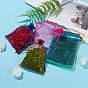 Bolsas de regalo de organza rectángulo, joyas bolsas de embalaje dibujable, con envasado al vacío, 13x18 cm