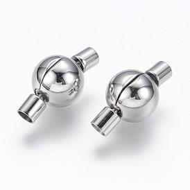 304 Stainless Steel European Style Clasps, Round