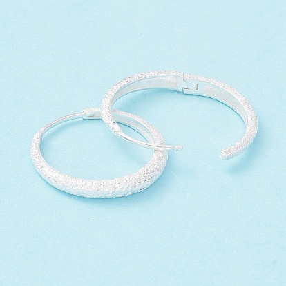 Textured 925 Sterling Silver Small Huggie Hoop Earrings, Exquisite Minimalist Earrings for Girl Women