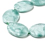 Natural Glass Beads Strands, Grade A, Egg, Aqua Blue