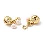 Fermoir anneau à ressort cloche en laiton breloques, avec des perles rondes en perles naturelles