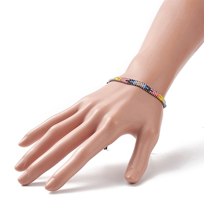 Bracelets de perles tressées de mauvais œil de graines japonaises faites à la main, bracelet réglable pour femme
