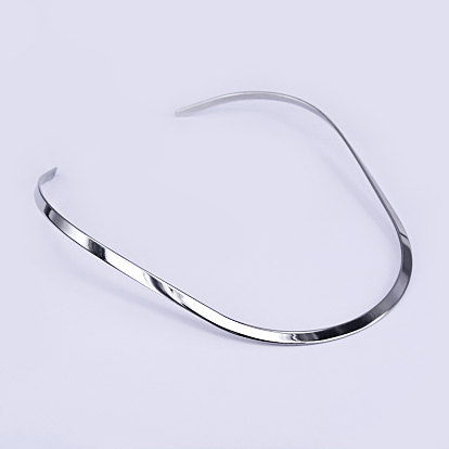 201 Stainless Steel Choker Necklaces, Rigid Necklaces, 130x6 inch (15cm)