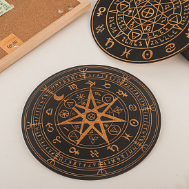 Star/Trinity Knot Wood Tarot Card Pad, Divination Mat, Altar Plate, Dowsing Pendulum Boards