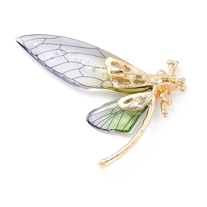 Pin de esmalte de libélula, exquisito broche de diamantes de imitación de aleación de insectos para mujer niña