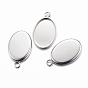 304 Stainless Steel Pendant Cabochon Settings, Oval