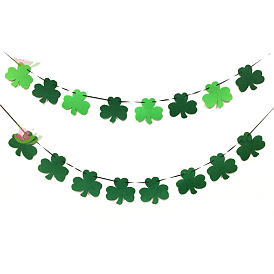 Drapeaux en feutre sur le thème de la Saint-Patrick, bannières suspendues de trèfle, pour les décorations de maison de festival de fête