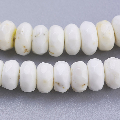 Natural Magnesite Beads Strands, Faceted, Rondelle