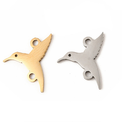 201 Stainless Steel Connector Charms, Hummingbird Links