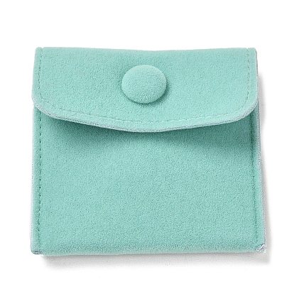 Velvet Jewelry Storage Pouches, Square Jewelry Bags with Snap Fastener, for Earrings, Rings Storage