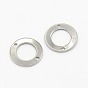 304 Stainless Steel Slice Links, Donut, 13x1mm, Hole: 1mm