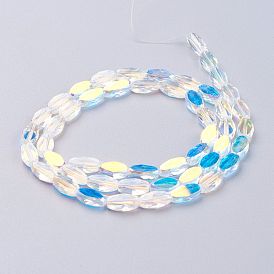 Verre imitation perles de cristal autrichien, ovale à facettes