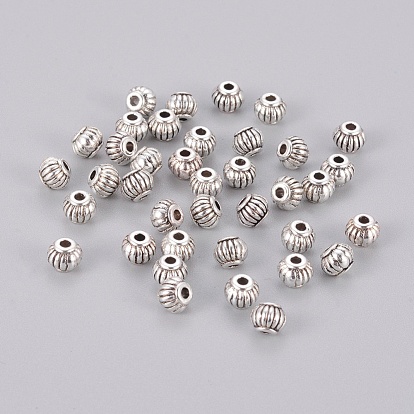  Perles de séparateur de style tibétain , sans plomb et sans cadmium, lanterne, environ 5 mm de diamètre, Longueur 4mm, Trou: 1.5mm