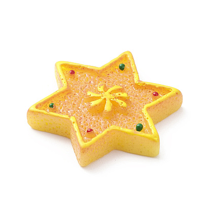 Cabochons décodés biscuits imitation plastique & résine opaque de Noël, Sandy Brown