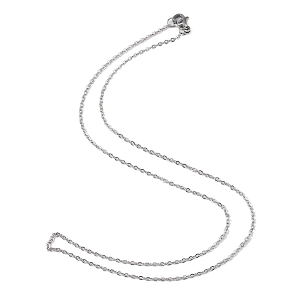 304 из нержавеющей стали кабель цепи ожерелья, с карабин-лобстерами , 17.7 дюйм (450 мм), 1.5 мм