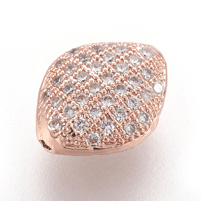 Micro en laiton pavent des perles cubes de zircone, losange, clair