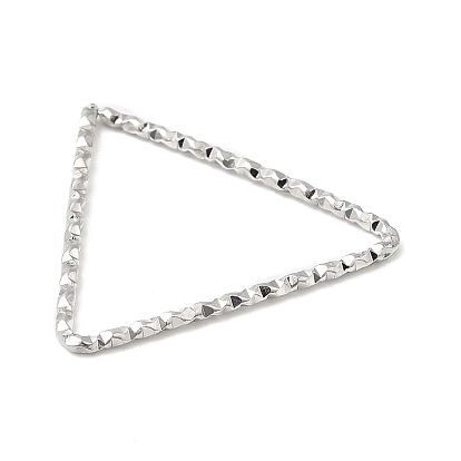 304 Stainless Steel Linking Rings, Textured, Triangle