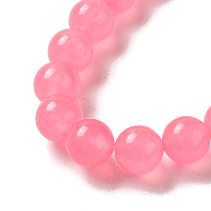 Dyed Natural White Jade Round Bead Strands, Grade A, 8mm, Hole: 1mm, about 50pcs/strand, 15 inch