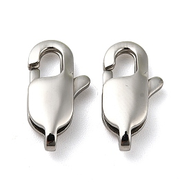 304 Stainless Steel Lobster Claw Clasps, 6x13mm, Hole: 1mm