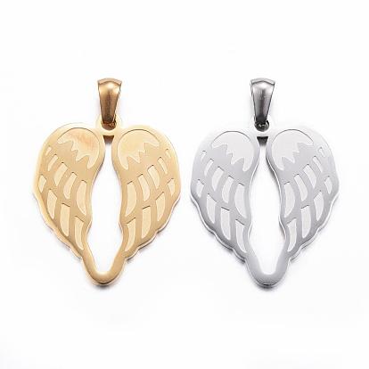 Ion Plating(IP) 304 Stainless Steel Pendants, Wing