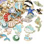 50 piezas 50 estilos colgantes de esmalte de aleación de animales marinos, formas mixtas