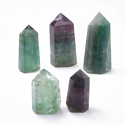 Natural Fluorite Home Decorations, Display Decoration, Healing Stone Wands, for Reiki Chakra Meditation Therapy Decos, Hexagon Prism