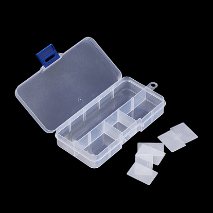 Пластиковые бисера контейнеры, регулируемая коробка делителей, Хранение бисера, съемные отсеки 10, прямоугольные