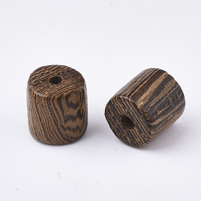 Cuentas de madera de wengué natural, sin teñir, columna